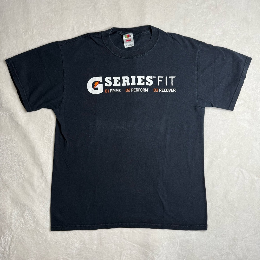 Y2K Gatorade Series Black Tee Fruit Of The Loom Heavy Cotton Men’s Size Medium